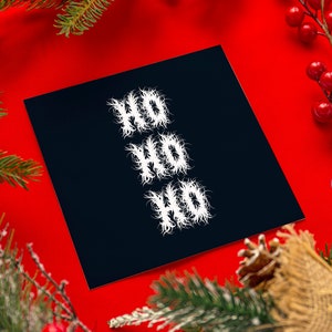 Cartolina di Natale HoHoHo - Cartolina di Natale Heavy Metal Idea regalo Death Metal per fan del rock e metallari - biglietto quadrato pieghevole 148 x 148 mm