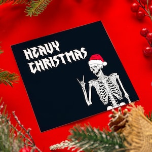 Weihnachtskarte Heavy Christmas – Heavy Metal Weichnachtskarte für Rockfans und Musiker – Klappkarte quadratisch 148 x 148 mm