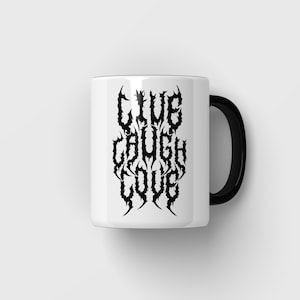 Live Laugh Love - Tazza Death Metal Heavy Metal Regalo Rocker Regalo di Natale Collega di lavoro - Tazza bicolore con stampa su entrambi i lati