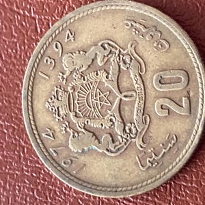 Coins Circulation coin Morocco 20 Santimat 1974