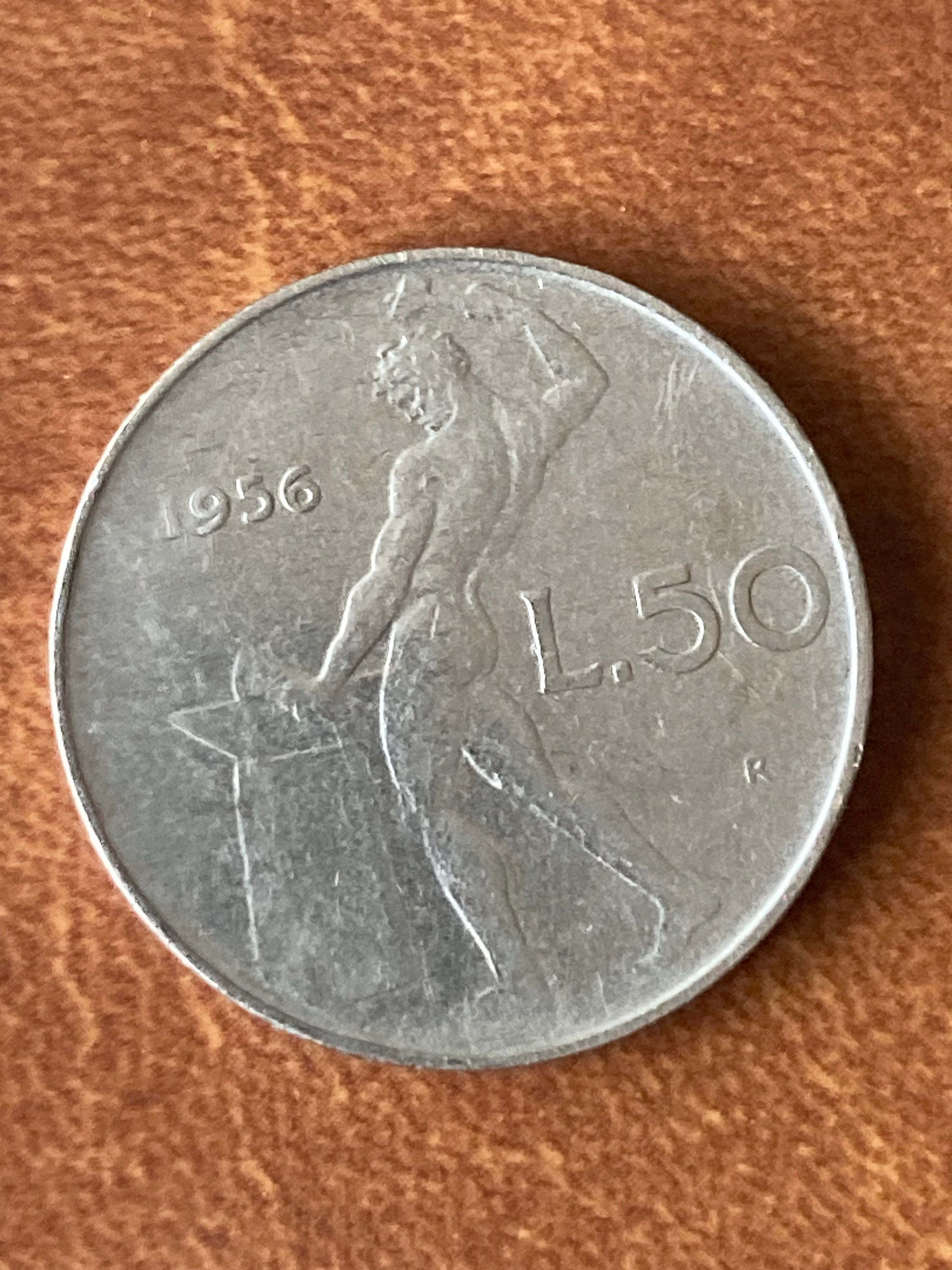 コイン コイン 流通コイン イタリア 50 リラ 1956 - Etsy 日本