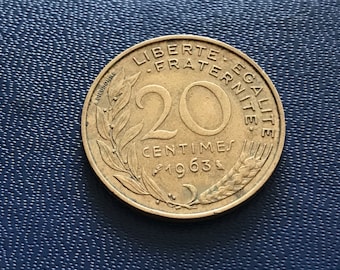 Coins circulation coin France 20 centimes 1963