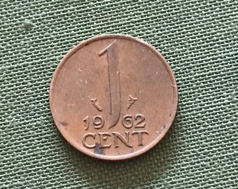 Coin coins circulation coin Netherlands 1 cent 1962