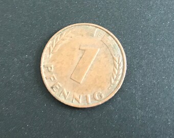 Coin circulation coin Germany FRG 1 Pfennig 1950 Mint mark F