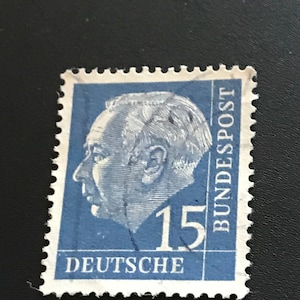 Sello postal Alemania 15 Pfenning 1954 Michel 184 asegurado