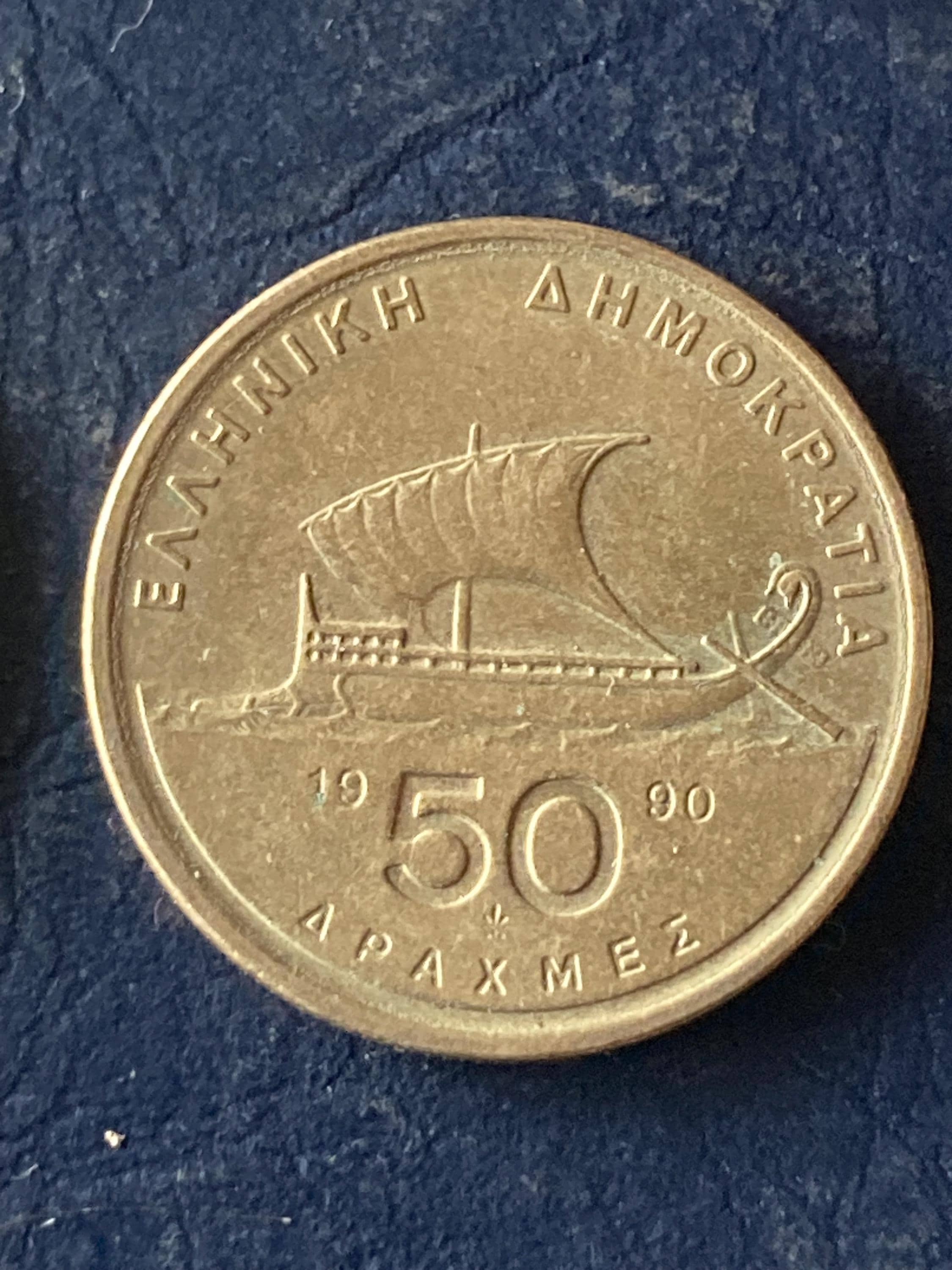 Greek drachma 50 - Etsy 日本