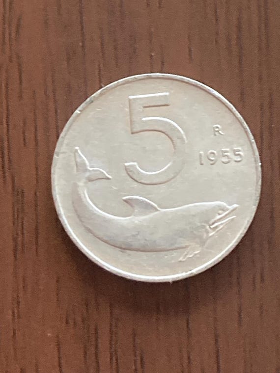 コイン、コイン、流通コイン イタリア 5 リラ 1955 - Etsy 日本