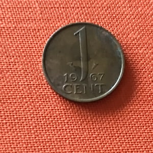 Coin coins circulation coin Netherlands 1 cent 1967