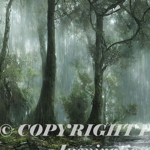 Rainy Forest, Printable Wall Art, Beautiful Art, Digital Painting, Great gift for friends or family