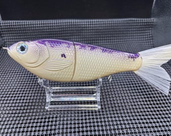 7" Slow Sink Big Belly Shad in my Bone/Purple color