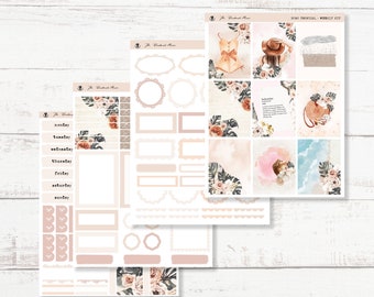 Planner Sticker Weekly Kit - Boho Tropical - Vertical Sticker Kit For Erin Condren Happy Planner Scrapbooking or Journaling