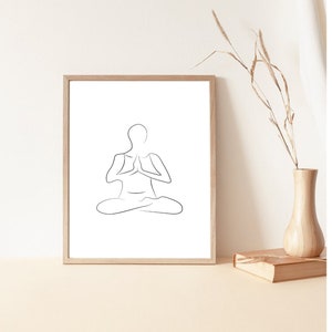 Yoga Abstract Art, Printable Line Art, Yoga Gift Ideas, Minimal One Line Drawing, Minimalist Line Art, Yoga Line Drawing Yoga Poses Yoga Art
