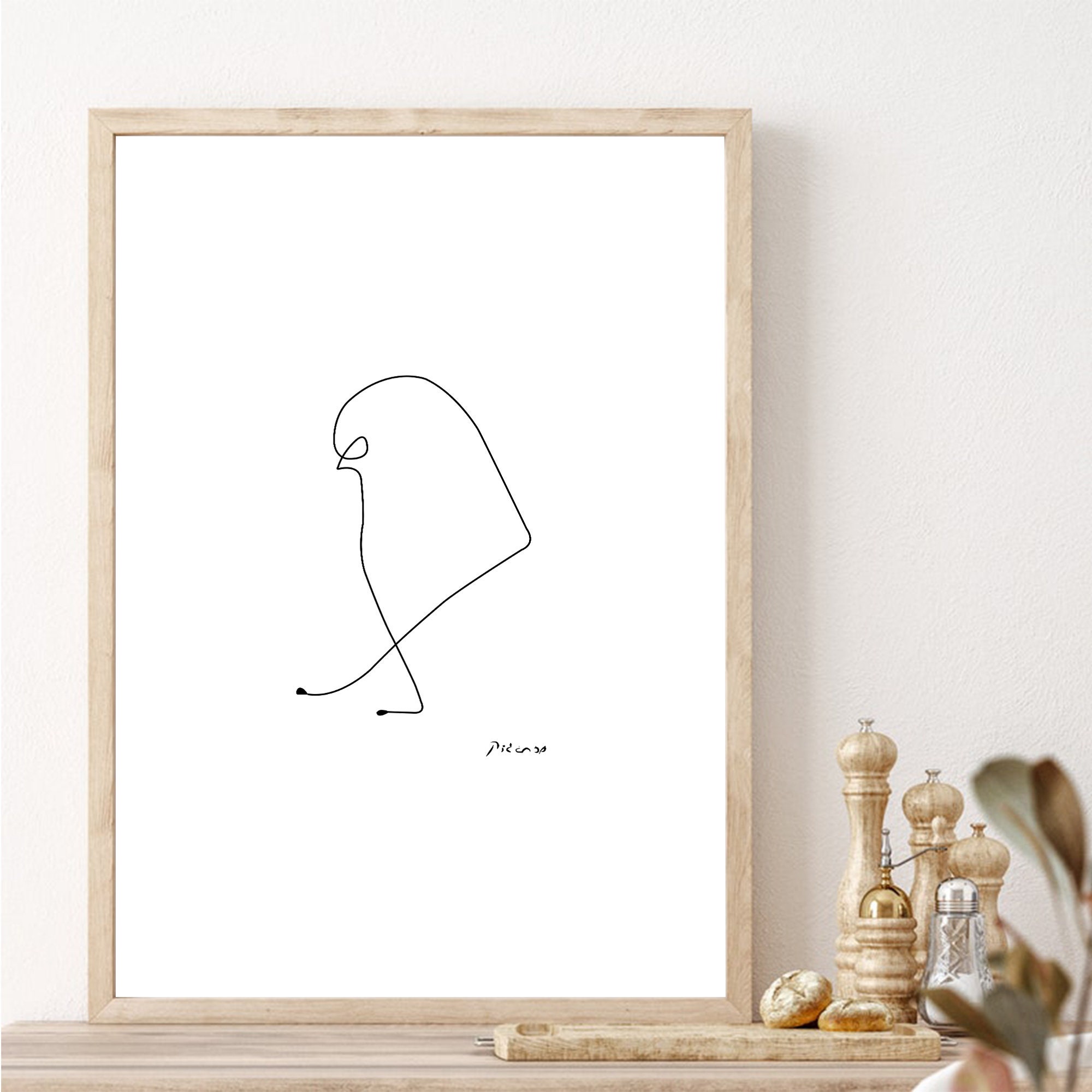 Picasso sparrow line art, Picasso sparrow poster, Modern minimalist art, One line drawing, Pablo picasso, Abstract animals Bird line drawing