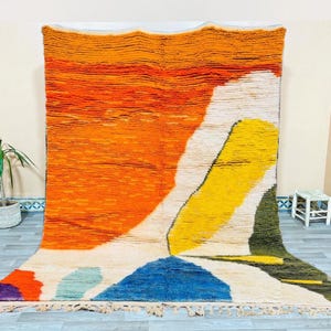 Colorful Boujaad-Fine Moroccan Rug, Rug, Handmade Rug, All Wool Rug, Berber Carpet, Morocco Rug Colorful
