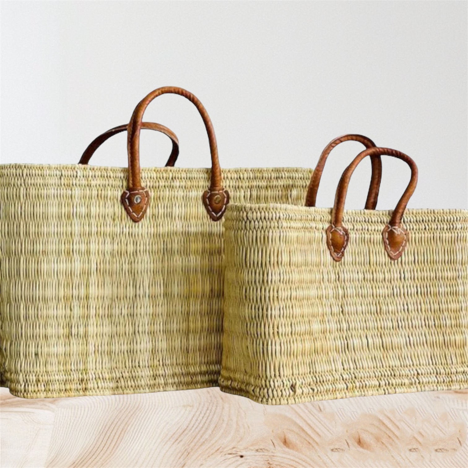 Augustine Denim Straw Basket Bag