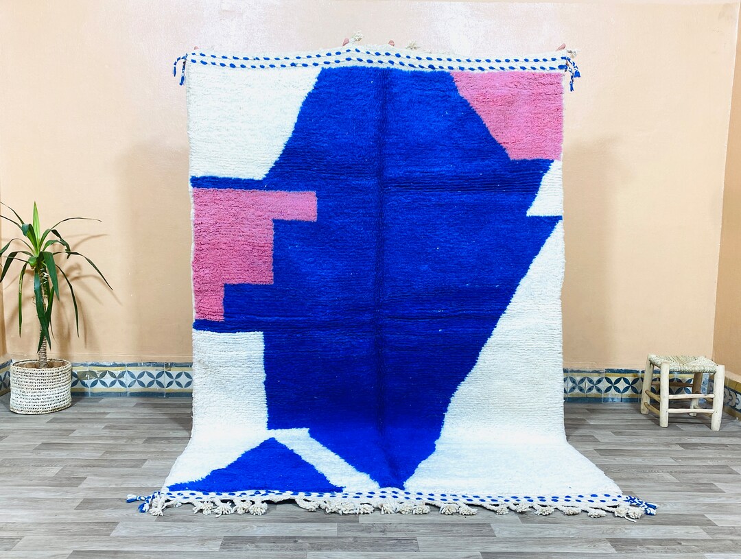 Blue Arabic Rug Moroccan Rug Blue - Berber Rug - Custom Moroccan Rug - Beni Ourain Rug ...