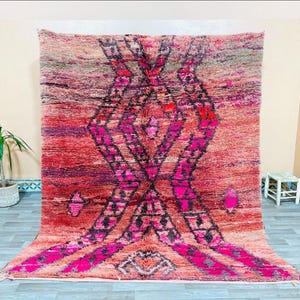 Fabulous Vintage Boujaad Rug 6x9 ft-Authentic Handmade Berber Bedroom Rug- Moroccan Carpet- Soft Wool rug- Moroccan rug