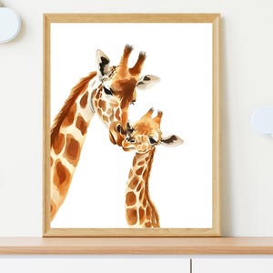 Giraffe Nursery Artwork, Safari Animal Print, Whimsical Wall Decor, Baby Room Art, Cute Giraffe Decor, Cute Animal Art, Adorable Giraffe