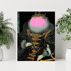 Pink verändert Kunstdruck, maximalistische Wandkunst, feministisches Dekor, schrulliges Wohndekor, einzigartige Geschenkidee, Dopermine Wandkunst, eklektisches Dekor