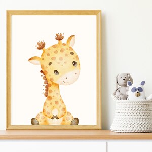 Giraffe Nursery Artwork, Safari Animal Print, Whimsical Wall Decor, Baby Room Art, Cute Giraffe Decor, Cute Animal Art, Adorable Giraffe