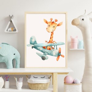 Giraffe Nursery Artwork, Safari Animal Print, Whimsical Wall Decor, Baby Room Art, Cute Giraffe Decor, Cute Animal Art, Adorable Giraffe