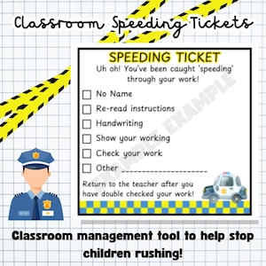 Klassenzimmer Geschwindigkeitsüberschreitungs-Karte | Lehrerkarte | Checkliste für die Pupillen-Korrektur | Verhaltensmanagment | Schulmaterialien | Klassenzimmer-Ressource