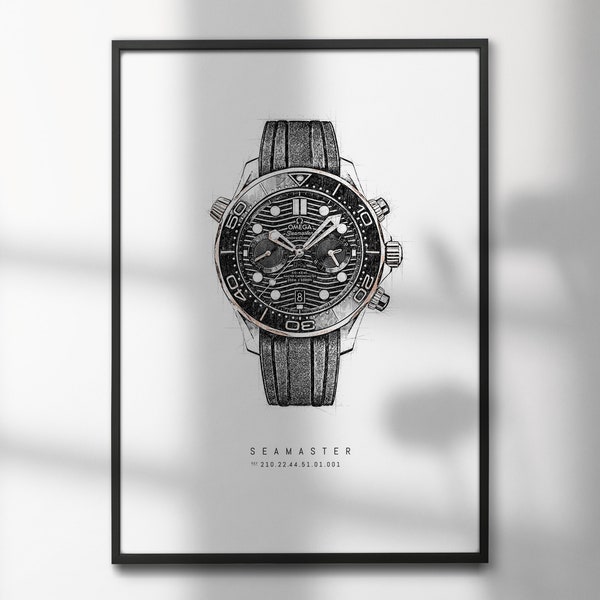 Omega Seamaster 210.22.44.51.01.001 | High-Quality Watch Art Prints | Perfect for Watch Enthusiasts and Decor