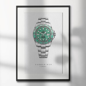 Rolex Submariner 116610LV | High-Quality Watch Art Prints | Perfect for Watch Enthusiasts and Decor