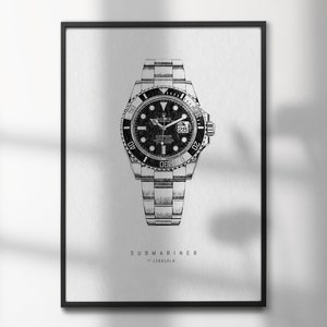 Rolex Submariner 126610LN | High-Quality Watch Art Prints | Perfect for Watch Enthusiasts and Decor