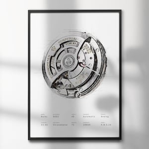 The Rolex Calibre 9002 Movement | High-Quality Watch Art Prints | Perfect for Watch Enthusiasts and Decor