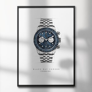 Tudor Black Bay Chrono M79360b-0002 | High-Quality Watch Art Prints | Perfect for Watch Enthusiasts and Decor
