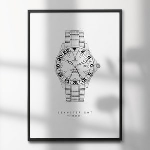 Omega Seamaster GMT 2538.20.00  | High-Quality Watch Art Prints | Perfect for Watch Enthusiasts and Decor