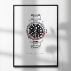 Tudor Black Bay GMT 79830RB  | High-Quality Watch Art Prints | Perfect for Watch Enthusiasts and Decor