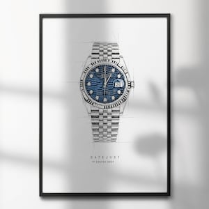 Rolex Datejust 126234-0057 | High-Quality Watch Art Prints | Perfect for Watch Enthusiasts and Decor