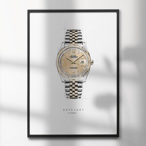 Rolex Datejust 16233 | High-Quality Watch Art Prints | Perfect for Watch Enthusiasts and Decor