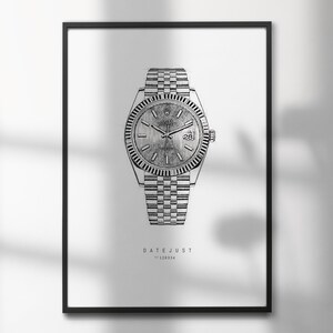 Rolex Datejust 126334 - Jubilee / Grey | High-Quality Watch Art Prints | Perfect for Watch Enthusiasts and Decor