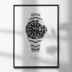 Rolex GMT-Master II 116710LN | High-Quality Watch Art Prints | Perfect for Watch Enthusiasts and Decor