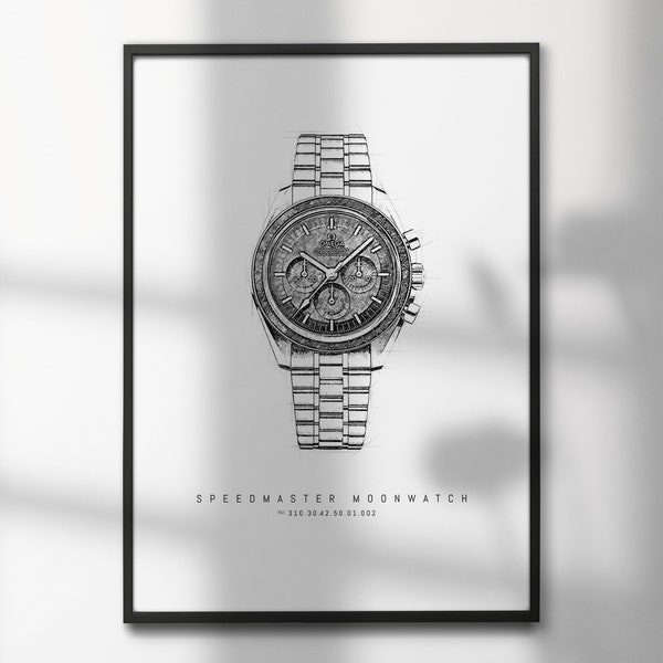 Omega Speedmaster Moonwatch 310.30.42.50.01.002  | High-Quality Watch Art Prints | Perfect for Watch Enthusiasts and Decor