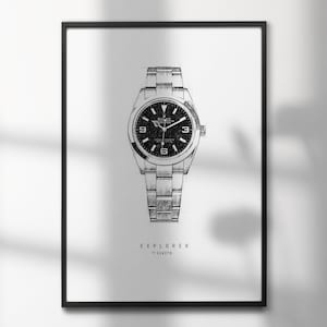 Rolex Explorer 124270 | High-Quality Watch Art Prints | Perfect for Watch Enthusiasts and Decor