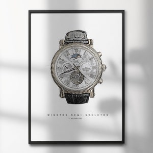 Heritor Winston Semi Skeleton HERHR5203  | High-Quality Watch Art Prints | Perfect for Watch Enthusiasts and Decor