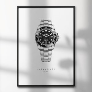 Rolex Submariner 124060 - No-date  | High-Quality Watch Art Prints | Perfect for Watch Enthusiasts and Decor