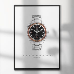 Omega Seamaster Planet Ocean  220.08.50.00  | High-Quality Watch Art Prints | Perfect for Watch Enthusiasts and Decor