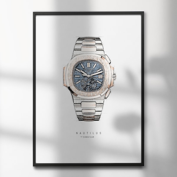 Patek Philippe Nautilus 5980/1AR | High-Quality Watch Art Prints | Perfect for Watch Enthusiasts and Decor