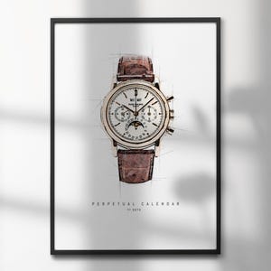 Patek Philippe Perpetual Calendar 3970 | High-Quality Watch Art Prints | Perfect for Watch Enthusiasts and Decor
