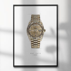 Rolex Day-Date 40 Ref. 228238  | High-Quality Watch Art Prints | Perfect for Watch Enthusiasts and Decor