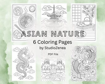 Coloring Pages for Adults – Asian Coloring Book PDF | Dragons, Tea, Pagodas & More