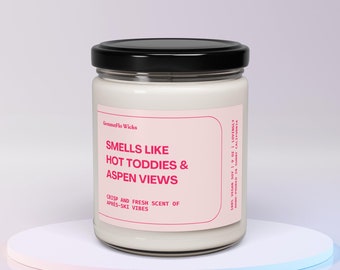 Hot Toddies Aspen Views Soy Wax Candle Nontoxic Scents Eco-friendly Gift Luxury Home Decor Candles Apres-Ski In Aspen Colorado Gifts Winter