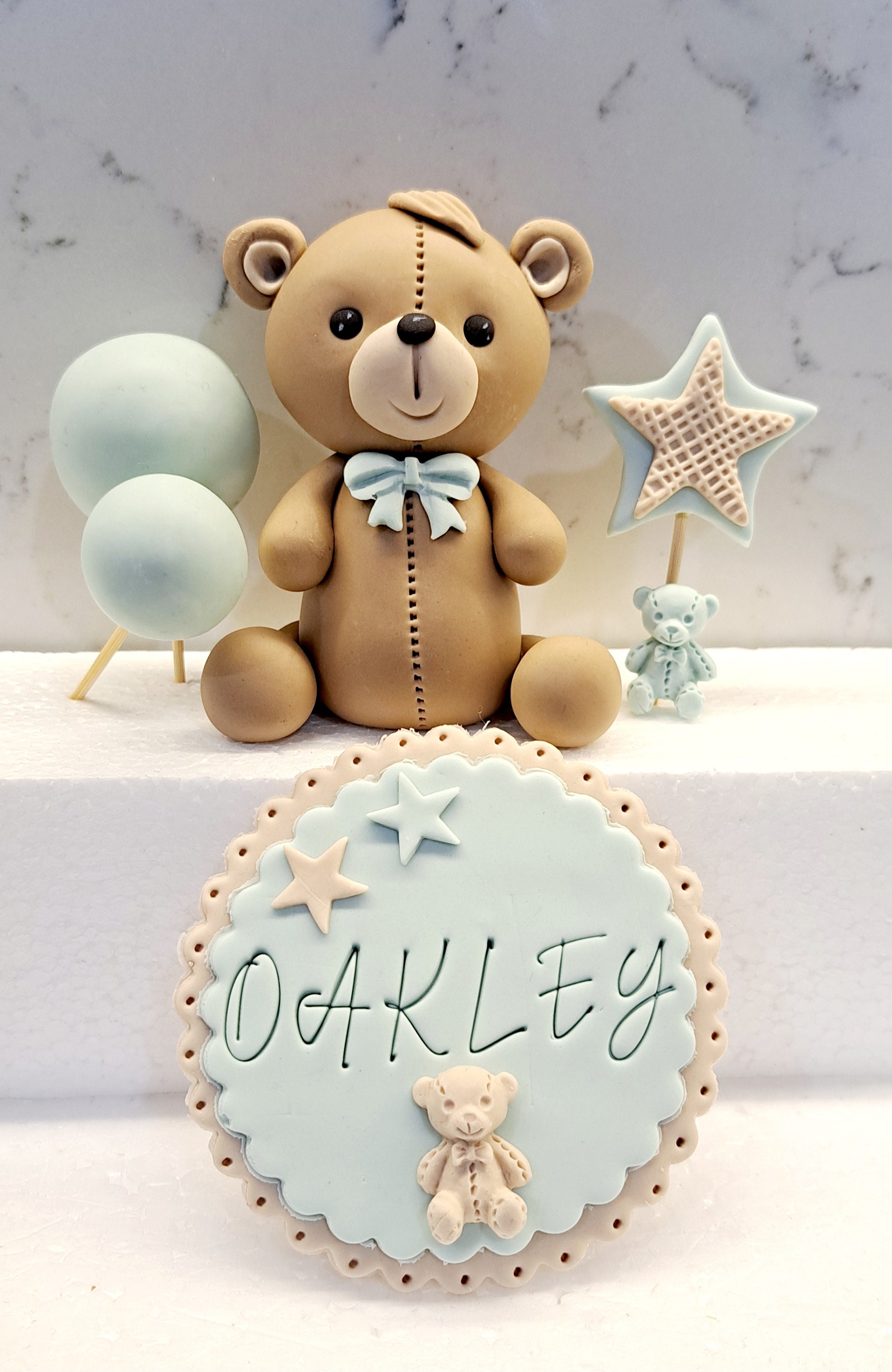 Baby Shower / 1st Birthday Fondant Teddy Bear Cake Toppers - Etsy Australia