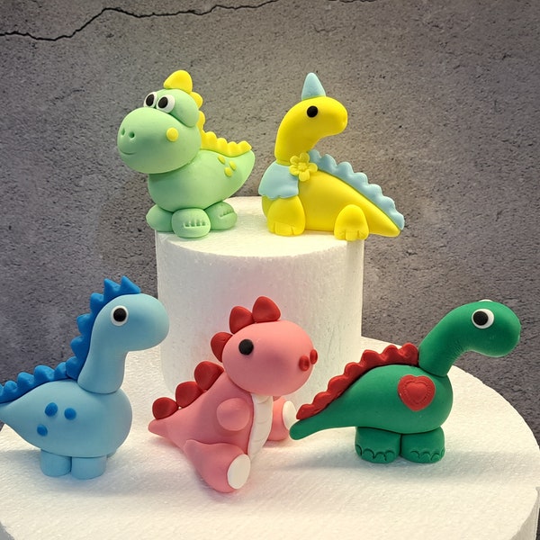 Edible  Fondant  Dinosaur Cake Topper Dino Figurines Cake Decoration