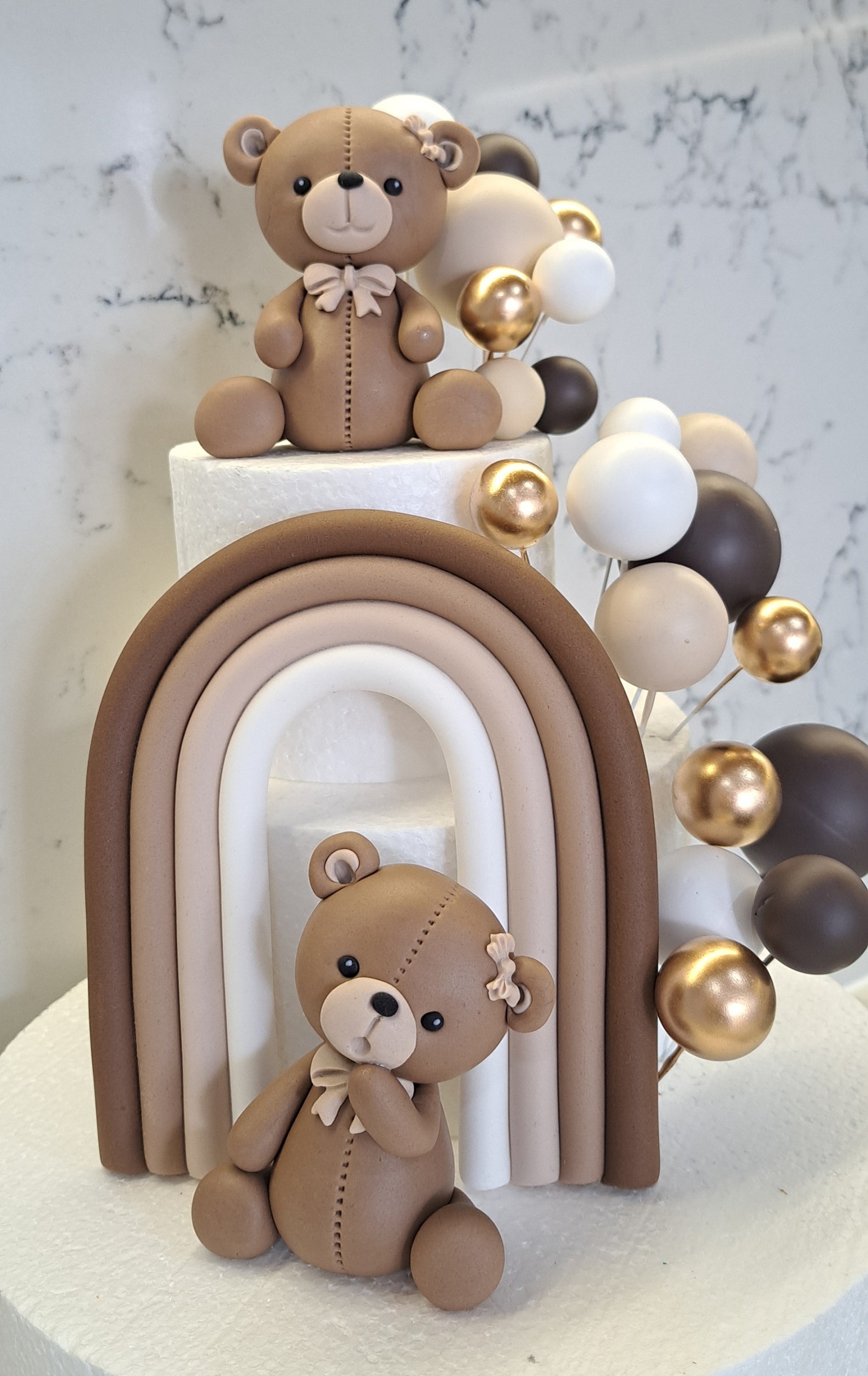 Baby Shower / 1st Birthday Fondant or Edible Images Teddy Bear Cake ...